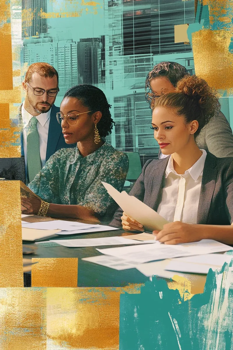 American woman reviewing security finance loan terms document at desk